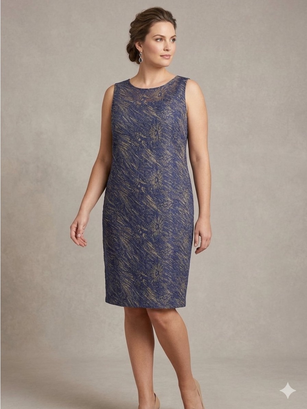 Herve Bernard Linen  Overlay Dress Size 18